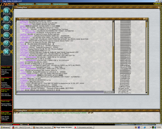 Le Trading Post, une des salles d'échanges.