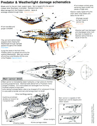 Images conceptuelles du Weatherlight et du Predator