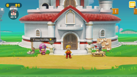 Casque de chantier vissé sur la tête, Mario est prêt à construire !