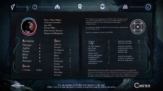 Une feuille de personnage très détaillée