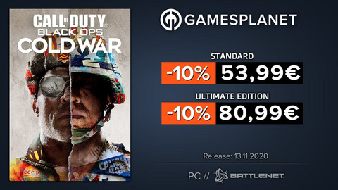 Call of Duty: Black Ops Cold War - Promo Gamesplanet : Call of Duty Black Ops Cold War avec -10% de réduction