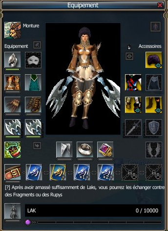 Les armes équipées