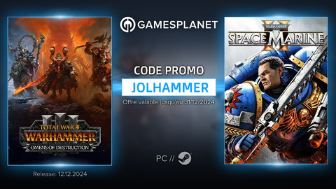 Warhammer 40,000: Space Marine 2 - Code promo JOL x Gamesplanet : les jeux Warhammer et Space Marine 2 à prix (doublement) réduits