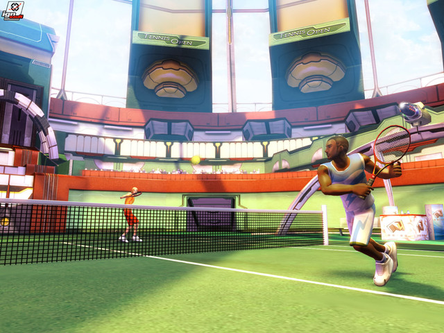 Rendu 3D d'un match de tennis d'Empire of Sports