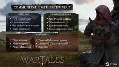 Wartales : une 7ième mise à jour pour le 7 septembre