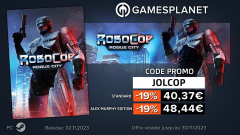 RoboCop: Rogue City - Code promo JOL x Gamesplanet : RoboCop: Rogue City jusqu'à -19%