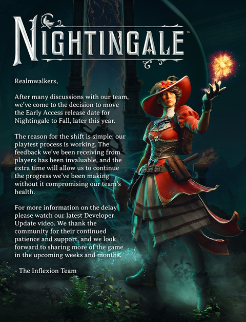 Nightingale - Nightingale reporte de nouveau son accès anticipé, cette fois à l'automne