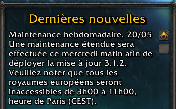 World of Warcraft - Le patch 3.1.2, c'est pour mercredi
