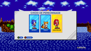Les 3 héros sont accessibles dans Sonic The Hedgehog