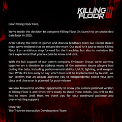 Killing Floor 3 : sortie décalée à une date ultérieure en 2025