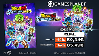 Code promo JOL x Gamesplanet : Dragon Ball : Sparking ! Zero