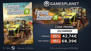 Code promo JOL x Gamesplanet : Farming Simulator 25 à -15%