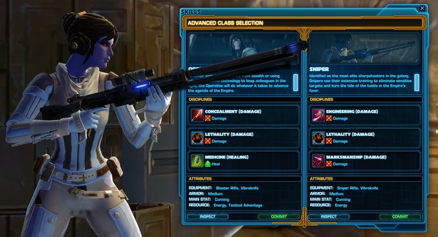 Illustration du nouveau système de disciplines de SWTOR 3.0