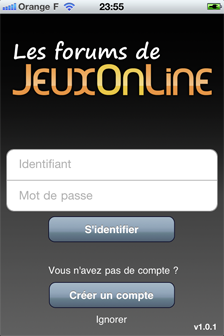 Application JeuxOnLine iPhone Android